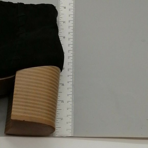 Lane Bryant Womens Ankle Bootie Black 10 Wide Block‎ Heel Side Zip Lace Up - Picture 7 of 10